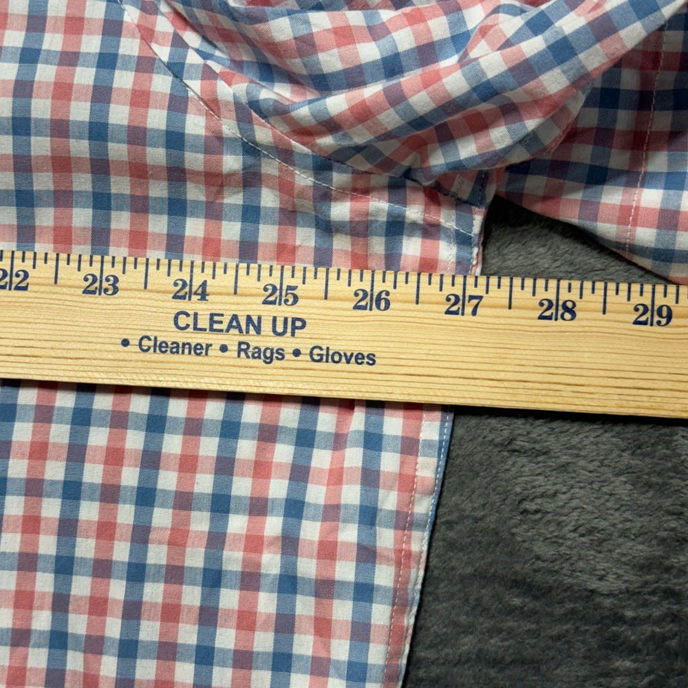 Chaps Button Down Men‎ XXL Red White Blue Gingham Short Sleeve Shirt 1667638 - Picture 4 of 10